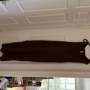Anthropologie Brown V-Neck Maxi Dress